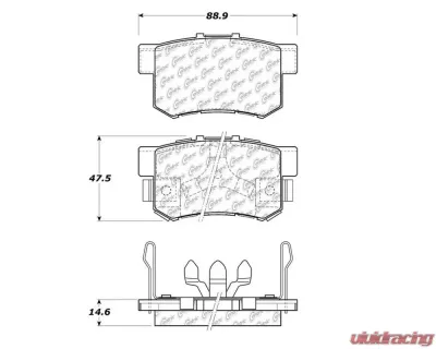 StopTech Brake Pad Set, Front, Red, for Honda Civic 2006-2011, 105.1086 - 105.10860