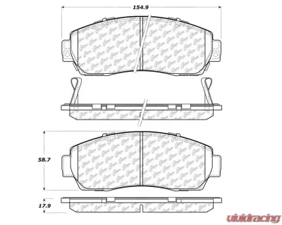 StopTech Brake Pads - Performance for Honda Civic 2006-2011, Red 105.1089 - 105.10890