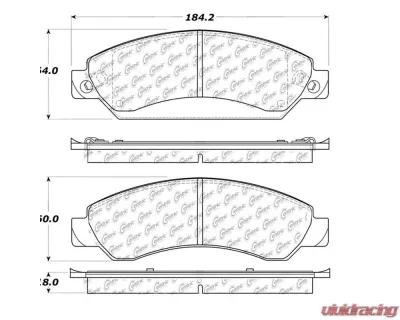 StopTech Brake Pads - Front, Performance, Red, Ford Mustang 2015-2023, 105.1092 - 105.10920