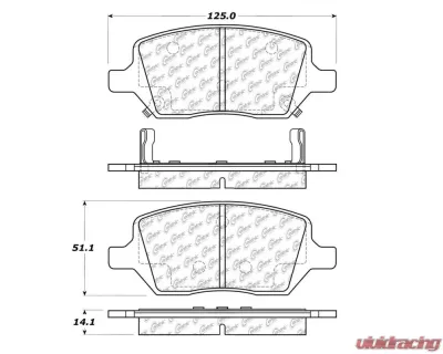 StopTech Brake Pads for Ford Mustang 2015-2023, Ceramic, Front - 105.1093 - 105.10930