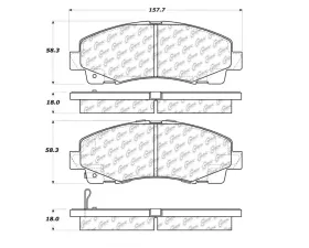 StopTech Brake Pads for Honda Civic 2006-2011, Ceramic, Front, 105.1102