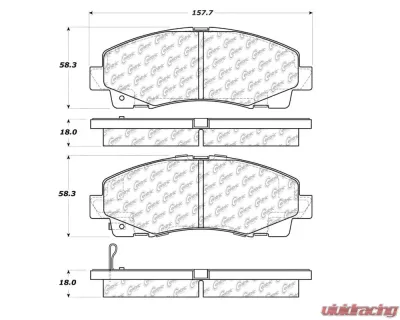 StopTech Brake Pads for Honda Civic 2006-2011, Ceramic, Front, 105.1102 - 105.11020