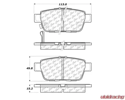 StopTech Brake Pads - High Performance, Front, Red, 2010-2015 Ford Mustang, 105.1103 - 105.11030