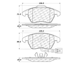 StopTech Brake Pads - Front, Ceramic, Red, for Honda Civic 2006-2011 - 105.1107