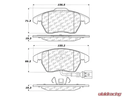 StopTech Brake Pads - Front, Ceramic, Red, for Honda Civic 2006-2011 - 105.1107 - 105.11070