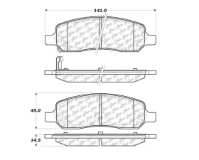 StopTech Performance Brake Pads for Ford Mustang 2015-2021, Red 105.1172