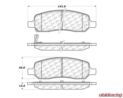 StopTech Performance Brake Pads for Ford Mustang 2015-2021, Red 105.1172 - 105.11720