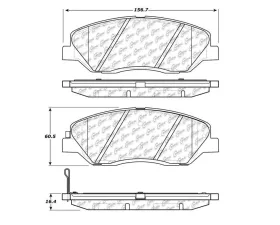 StopTech Brake Pads, Front, Red, for Honda Civic 2006-2011, 105.1202