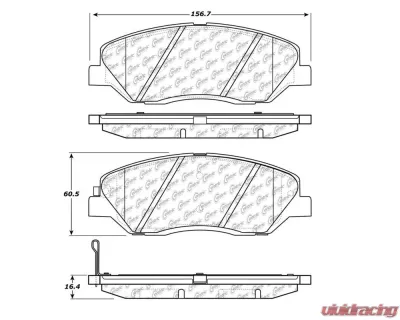 StopTech Brake Pads, Front, Red, for Honda Civic 2006-2011, 105.1202 - 105.12020