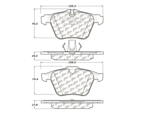 StopTech Performance Brake Pads for Honda Civic 2006-2011, Red, 105.124
