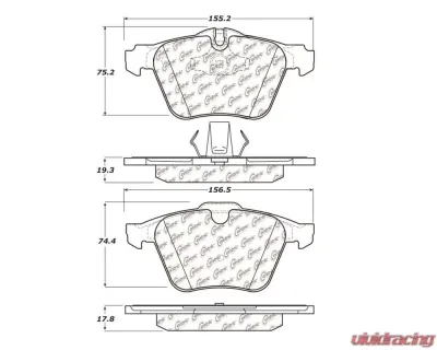 StopTech Performance Brake Pads for Honda Civic 2006-2011, Red, 105.124 - 105.12400