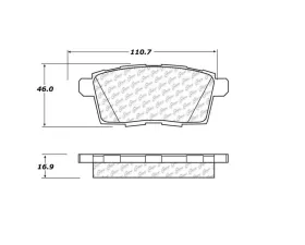StopTech Brake Pad Set - Front, Red, for Ford Mustang 2015-2023, 105.1259
