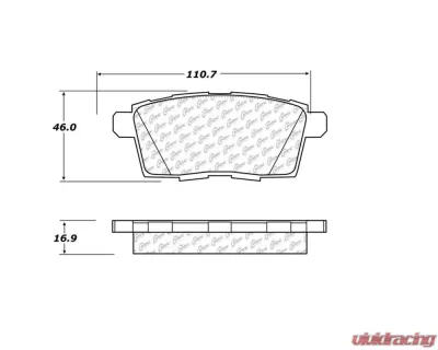 StopTech Brake Pad Set - Front, Red, for Ford Mustang 2015-2023, 105.1259 - 105.12590