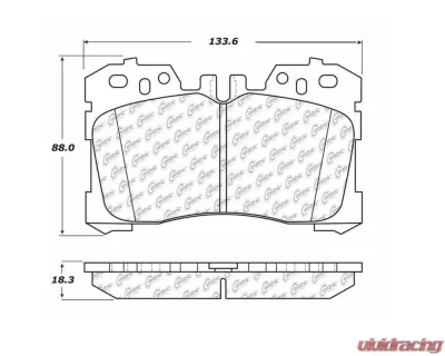 StopTech Brake Pads - Front, Ceramic, Red, Ford Mustang 2015-2020, 105.1282 - 105.12820