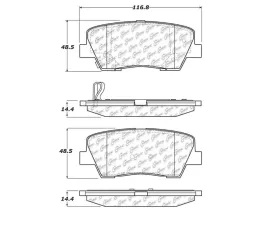 StopTech Brake Pads - Front, Performance, Red, Ford Mustang 2015-2023, 105.1284