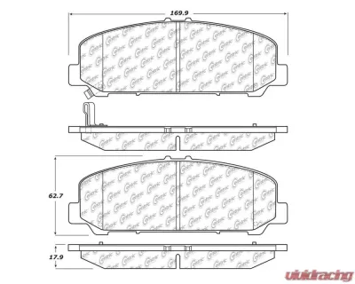 StopTech Brake Pad Set for Honda Civic 2006-2011, Ceramic, Front 105.1286 - 105.12860