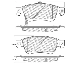 StopTech Brake Pad Set, Front, Red, for Ford Mustang 2015-2023 - 105.1287