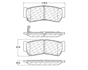 StopTech Brake Pads - Front, Ceramic, Red, for Ford Mustang 2015-2023, 105.1297