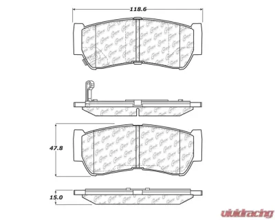 StopTech Brake Pads - Front, Ceramic, Red, for Ford Mustang 2015-2023, 105.1297 - 105.12970