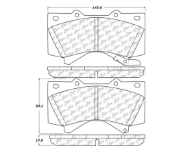 StopTech Brake Pads - Front, Ceramic, Red - Honda Civic 2006-2011 - 105.1303
