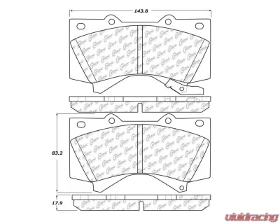 StopTech Brake Pads - Front, Ceramic, Red - Honda Civic 2006-2011 - 105.1303 - 105.13030