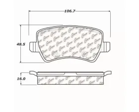 StopTech Brake Pad Set - Front, Red, for Honda Civic 2006-2011 - 105.1307