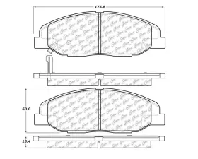 StopTech Performance Brake Pads for Honda Civic 2006-2011, Red 105.1332