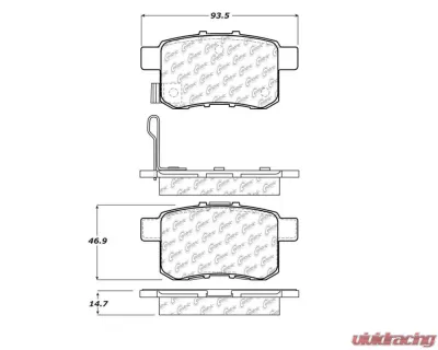 StopTech Brake Pads for Honda Civic 2006-2011, Ceramic, Front, 105.1336 - 105.13360