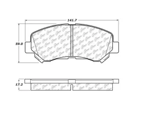 StopTech Brake Pad Set - Front, Red, for Honda Civic 2016-2021, 105.1338