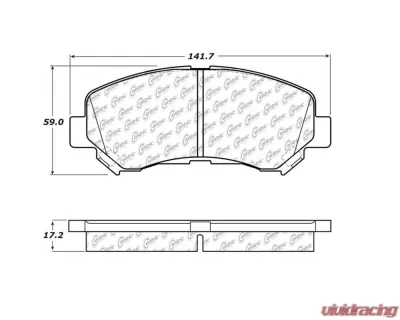 StopTech Brake Pad Set - Front, Red, for Honda Civic 2016-2021, 105.1338 - 105.13380