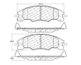 StopTech Brake Pads for Ford Mustang 2015-2023, Ceramic, Front, 105.1339