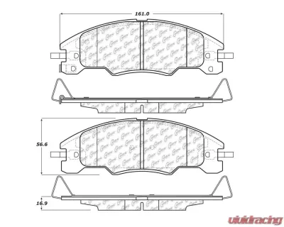 StopTech Brake Pads for Ford Mustang 2015-2023, Ceramic, Front, 105.1339 - 105.13390