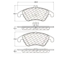 StopTech Brake Pads, Front, Red, for BMW 3 Series 2007-2013, 105.1342
