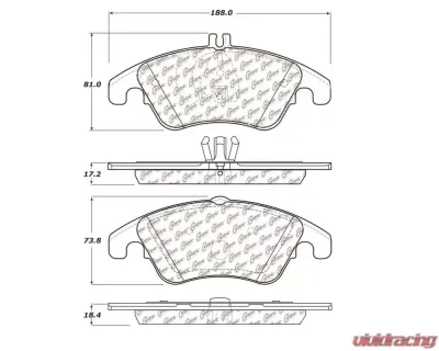 StopTech Brake Pads, Front, Red, for BMW 3 Series 2007-2013, 105.1342 - 105.13420