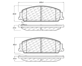 StopTech Brake Pads - Front, Ceramic, Red, for Ford Mustang 2015-2023 - 105.1351