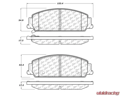 StopTech Brake Pads - Front, Ceramic, Red, for Ford Mustang 2015-2023 - 105.1351 - 105.13510