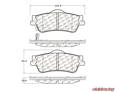 StopTech Brake Pads, Front, Ceramic, Black for Honda Civic 2006-2011, 105.1352 - 105.13520