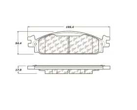 StopTech Brake Pads - Front, Ceramic, Red, Honda Civic 2006-2011, 105.1376
