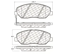 StopTech Brake Pads, Front, Red, for Honda Civic 2006-2011, 105.1384