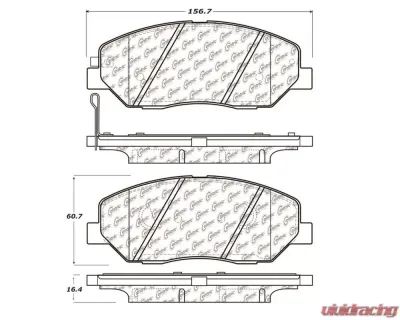 StopTech Brake Pads, Front, Red, for Honda Civic 2006-2011, 105.1384 - 105.13840