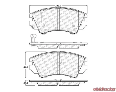 StopTech Brake Pads - Front Ceramic for Honda Civic 2006-2011, 105.1404 - 105.14040