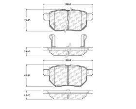 StopTech Brake Pads - Front, Ceramic, Red, for Honda Civic 2016-2021 105.1423