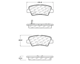 StopTech Brake Pads - Front, Red, Fit for Ford Mustang 2015-2020, 105.1445