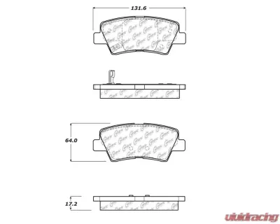 StopTech Brake Pads - Front, Red, Fit for Ford Mustang 2015-2020, 105.1445 - 105.14450