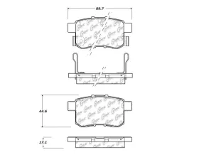 StopTech Brake Pads - Front, Ceramic, Red, Toyota Camry 2007-2011, 105.1451
