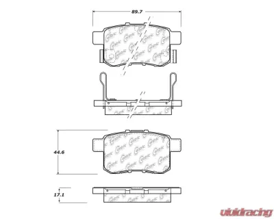 StopTech Brake Pads - Front, Ceramic, Red, Toyota Camry 2007-2011, 105.1451 - 105.14510
