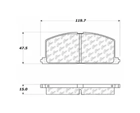 StopTech Brake Pads - Front, Ceramic, Red, Ford Mustang 2015-2020, 106.0242