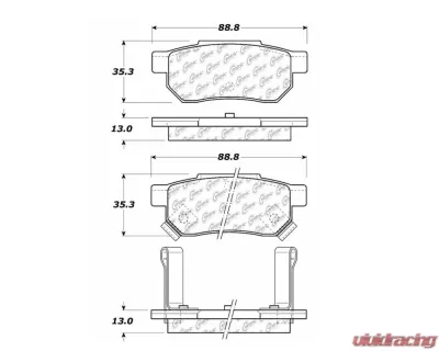 StopTech Brake Pads for Ford Mustang 2015-2023, Ceramic, Front, 106.0374 - 106.03740