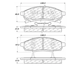 StopTech Brake Pads for Ford Mustang 2015-2023, Ceramic, Front, 106.0376
