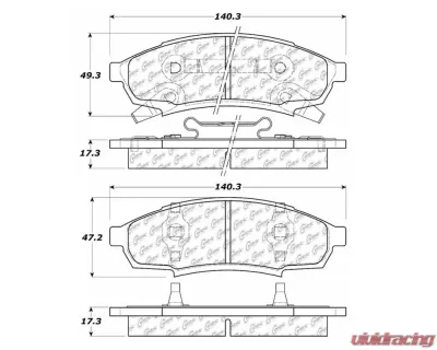StopTech Brake Pads for Ford Mustang 2015-2023, Ceramic, Front, 106.0376 - 106.03760